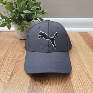 Puma Men's Gray Hat With Black And White Logo